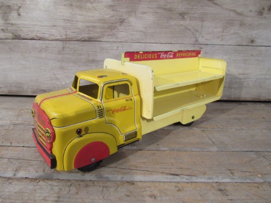 Vintage Yellow Tin Marx Coca Cola Truck