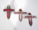 3 Vintage Crosley Emblems