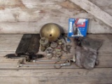 Vintage Gauges, Car Mirror, Gloves and Misc. Items