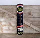 Vintage Chew Mail Pouch Metal Thermometer