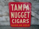 Vintage Tin Tampa Nugget Cigars Embossed Sign