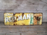 Vintage Red Man Chew Tobacco Tin Sign