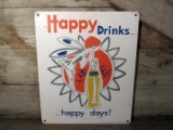 Vintage Happy Drinks Happy Days Metal Sign