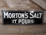 Morton's Salt It Pours Tin Embossed Sign