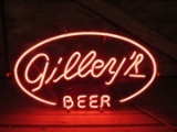 Vintage Gilley's Beer Lighted Neon Clock