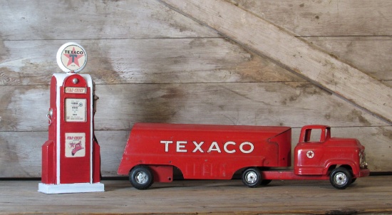 Vintage Buddy L Texaco Pressed Steel Toy Gas & Oil Truck