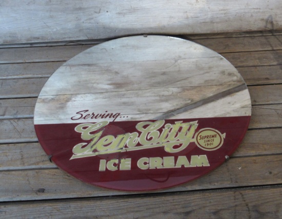 Vintage Gem City Ice Cream Display Mirror