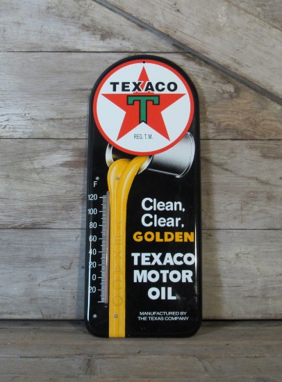 Texaco Motor Oil Replica Tin Thermometer