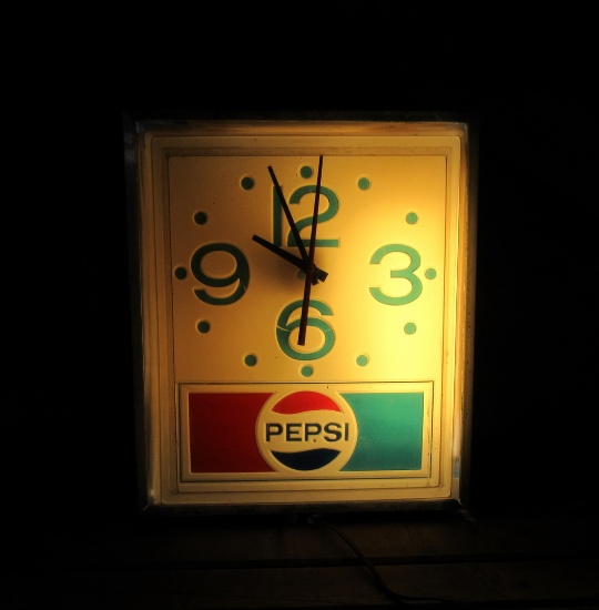 Vintage Lighted Pepsi Clock