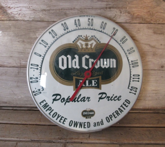 Old Crown Ale Thermometer Glass Face