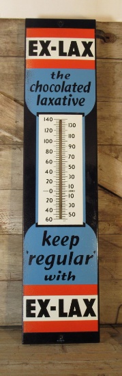 Vintage Ex-Lax Porcelain Advertising Thermometer  Sign