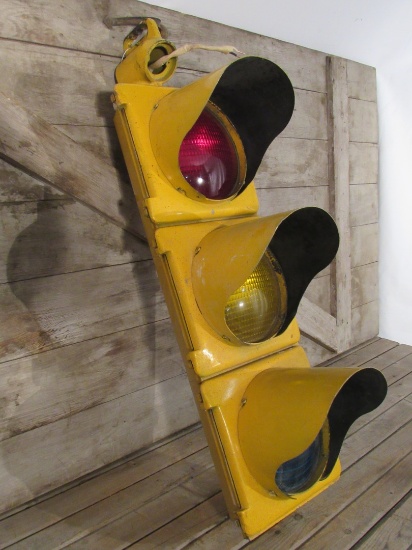 Vintage Yellow Traffic Signal Light