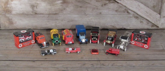 Texaco, Shell, Clark Replica Diecast Cars and Truck some are Banks