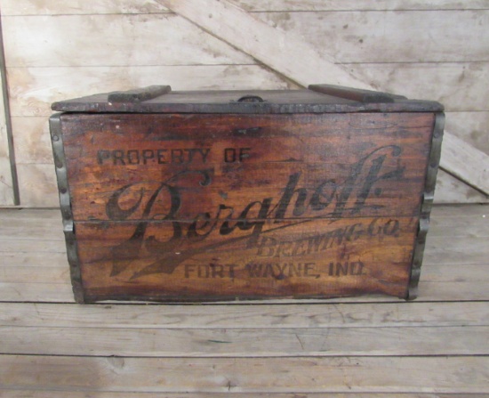Berghoff Brewery Company Wooden Crate with Glass Bottles