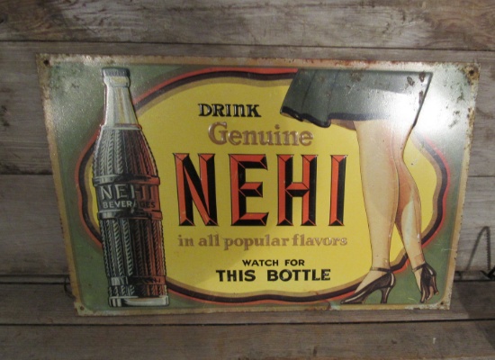 Nehi Beverages Embossed Tin Replica Sign