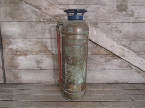 Vintage WD Allen Copper and Brass Fire Extinguisher