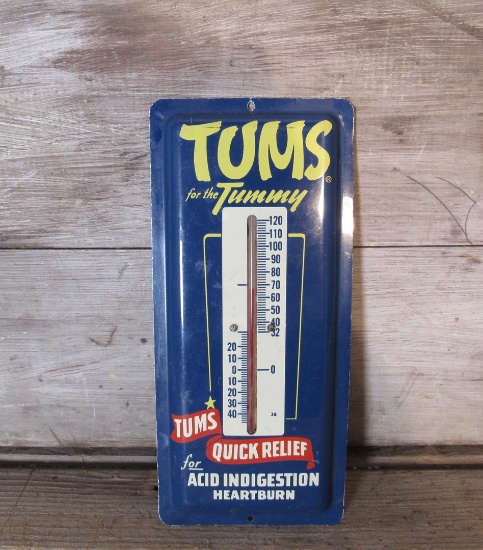 Vintage Tums Aluminum Thermometer