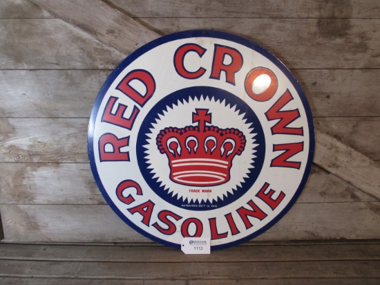 Red Crown Gasoline Replica Metal Advertising Sign