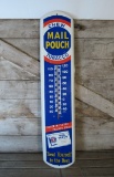Vintage 1960s Mail Pouch Tobacco Advertising Thermometer