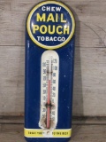 Vintage Tin Mail Pouch Thermometer