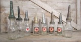 Texaco, Atlantic and Amco Glass Oil Bottles