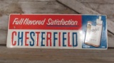 Vintage Chesterfield Embossed Tin Sign