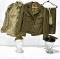 WWII U.S. Army Service Uniform with Shirt, Jacket, Trousers, Tie and Garrison Service Cap