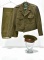 WWII U.S. Army Service Uniform with Jacket, Trousers and Service Cap