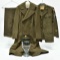 Collection Lot of WWII U.S. Army Air Force Service Uniform, Cap, Insignia, and Wool Trench Coat