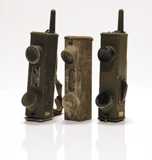 Lot of 3 WWII U.S. Army Walkie-Talkies