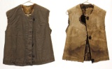 Pair of Original WWII German Army Fur-Lined Winter Vests