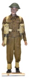 WWII Canadian Army Reproduction Combat Uniform, Field Kit with Original Helmet and Leather Boots