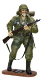 Larger Than Life Size Green WWII U.S. Army Commemorative Soldier Polymer Statue
