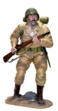 Larger Than Life Size Tan WWII U.S. Army Commemorative Soldier Polymer Statue