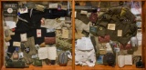 Large Shadow Box Lot of U.S. Army and Navy Military Memorabilia and Equipment in Display Case