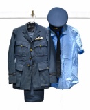 WWII British Royal Air Force Service Uniform Including Cap and Boots