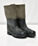 WWII German Soldier Military Winter Felt and Leather Boots