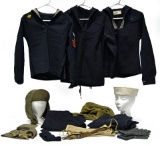 WWII U.S. Navy Collection of Apparel and WWII German Winter Gloves