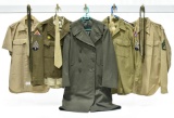 WWII U.S. Army Service Uniform Lot with Wool Trench Coat