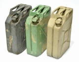 U.S. Military Collection Lot of 3 Jerry Cans for Jeep or Military Vehicles