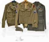 WWII U.S. Army Service Jackets, Service Ribbons and Medals, Marine Corps Garrison Cap