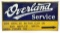 Early Overland Automobile Service New Berlin Ohio Embossed Tin Sign