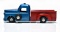 Lot of 2 Pressed Steel Structo Toy Trucks: Structo Passport Semi Truck & Structo Pickup Truck