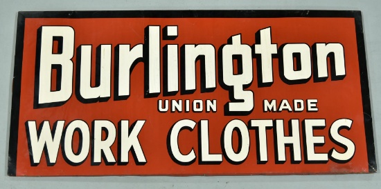 Burlington Union Made Work Clothes Larger Tin Sign