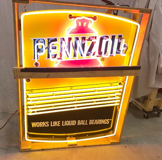 NOS Pennzoil Motor Oil Gas Service Station SST Tin Neon Sign