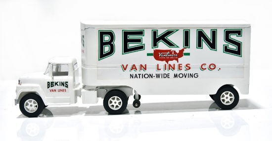 BEKINS Van Lines Co Private Label Ertl USA Pressed Steel Toy Semi Truck & Trailer