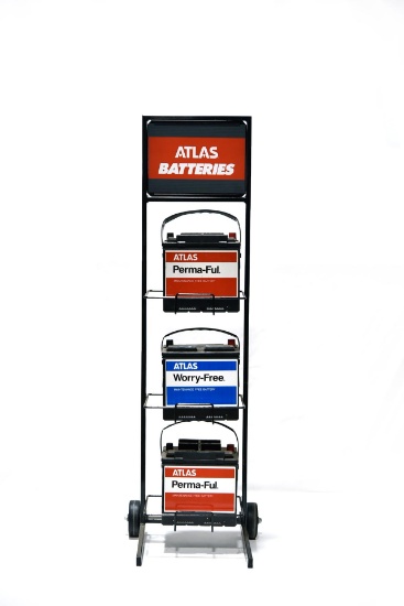 ATLAS Batteries Display Sign with Display Batteries