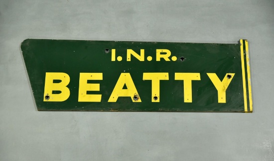 I.N.R. BEATTY Lumber Co. Porcelain NEON Can Sign Skin