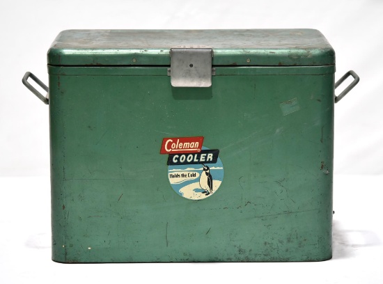 Green Coleman Soda Picnic Camping Cooler