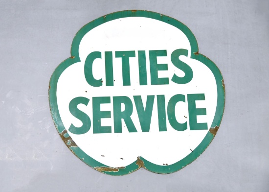 DSP CITIES SERVICE GAS STATION Porcelain Sign